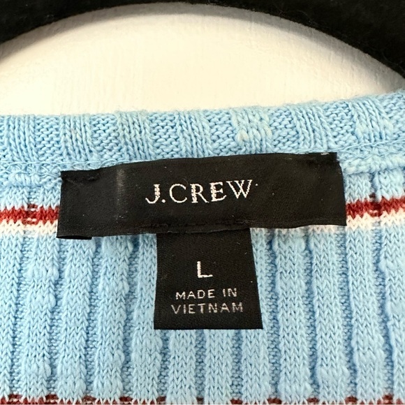 J. Crew Multi Striped Slim Perfect Ribbed Sweater Top Womens Large - Picture 5 of 9